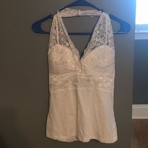 White, lace halter top